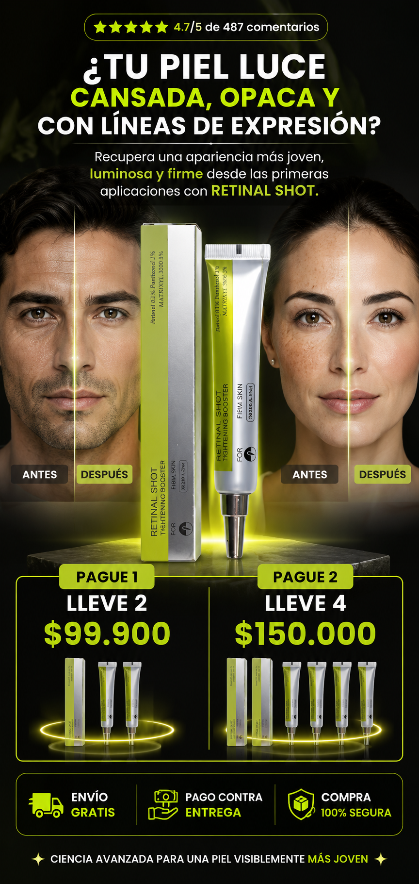 PROMO 2X1 Lifting Facial con Retinal A 0.1% – Suero Antiedad Sin Cirugía