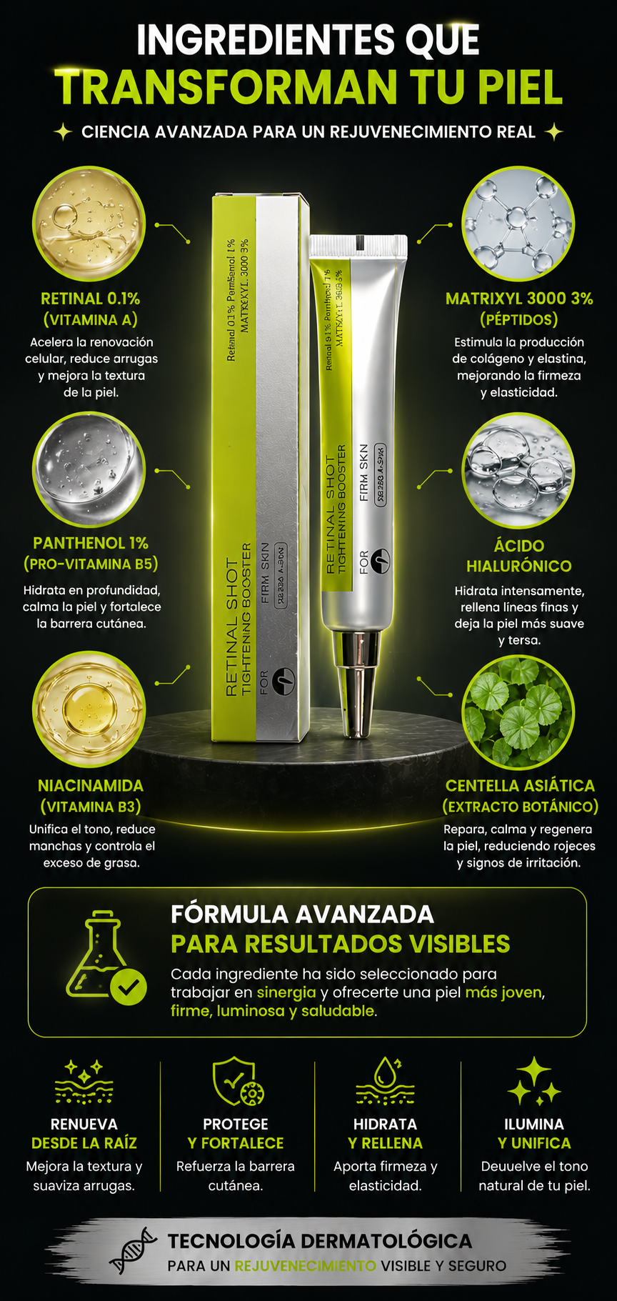 PROMO 2X1 Lifting Facial con Retinal A 0.1% – Suero Antiedad Sin Cirugía