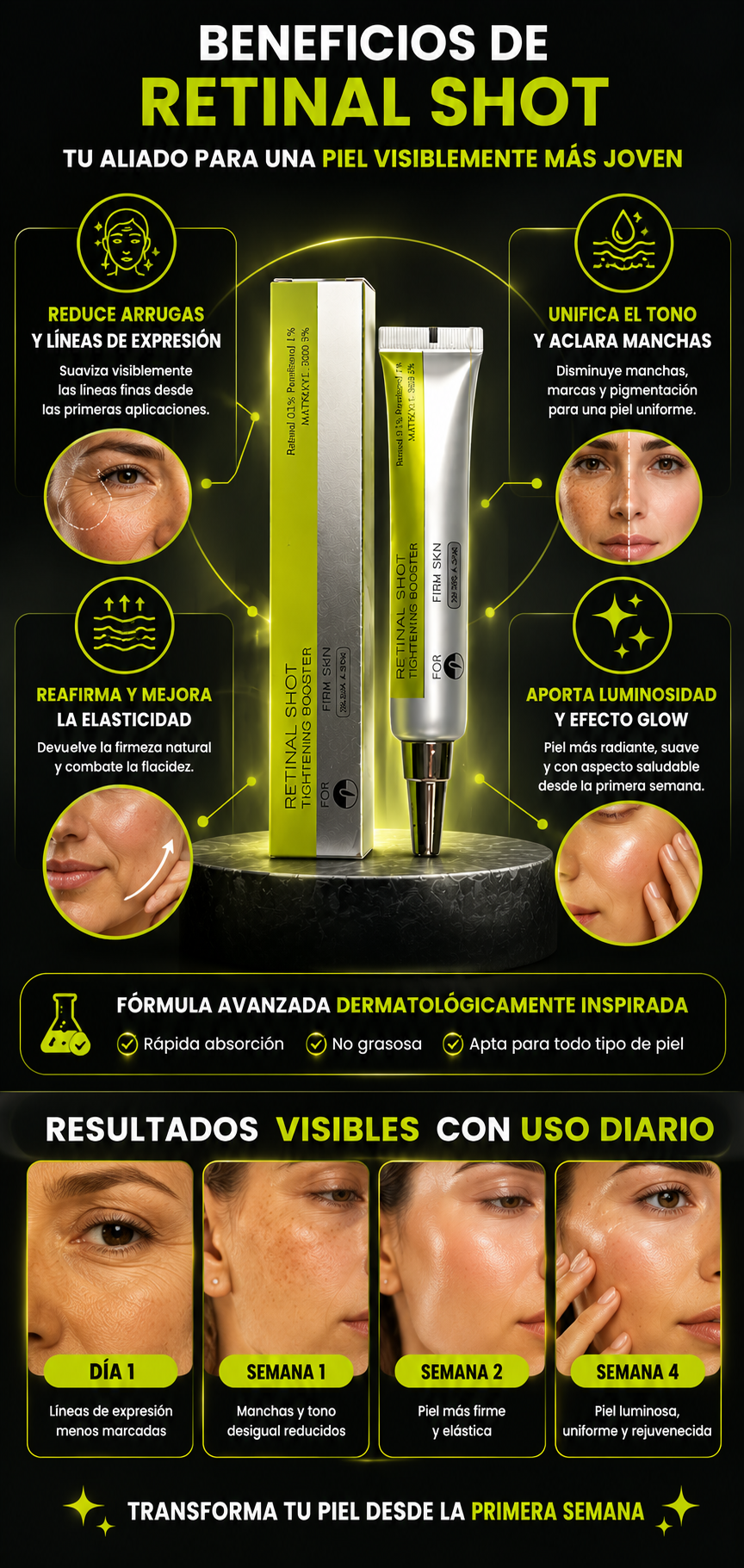 PROMO 2X1 Lifting Facial con Retinal A 0.1% – Suero Antiedad Sin Cirugía